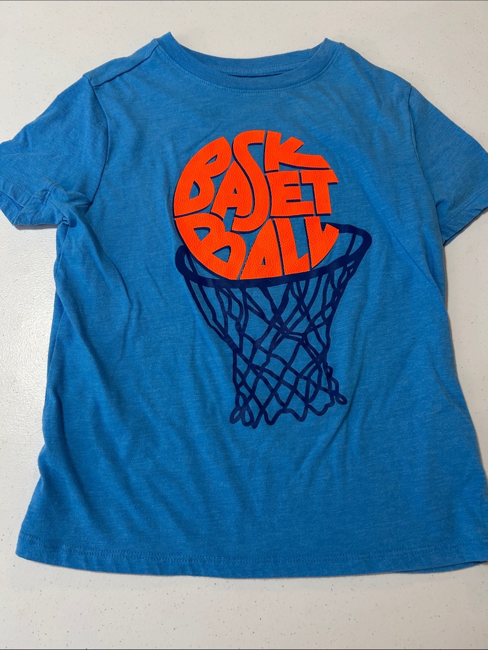 Cat & Jack Boy’s Blue Basketball Short Sleeve Graphic T-Shirt Size M (8)